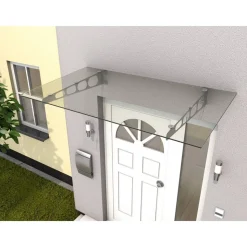 Edelstahlvordach 'HD/LT 160' klar 160 x 90 x 16,1 cm