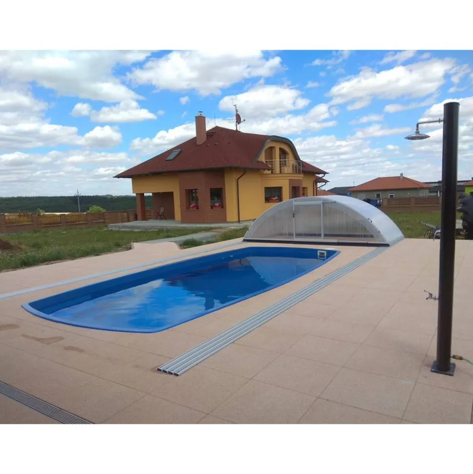 Einbaupool-Set 'Bare' Glasfaserkunststoff sand rock 7,5 x 3,5 x 1,5 m