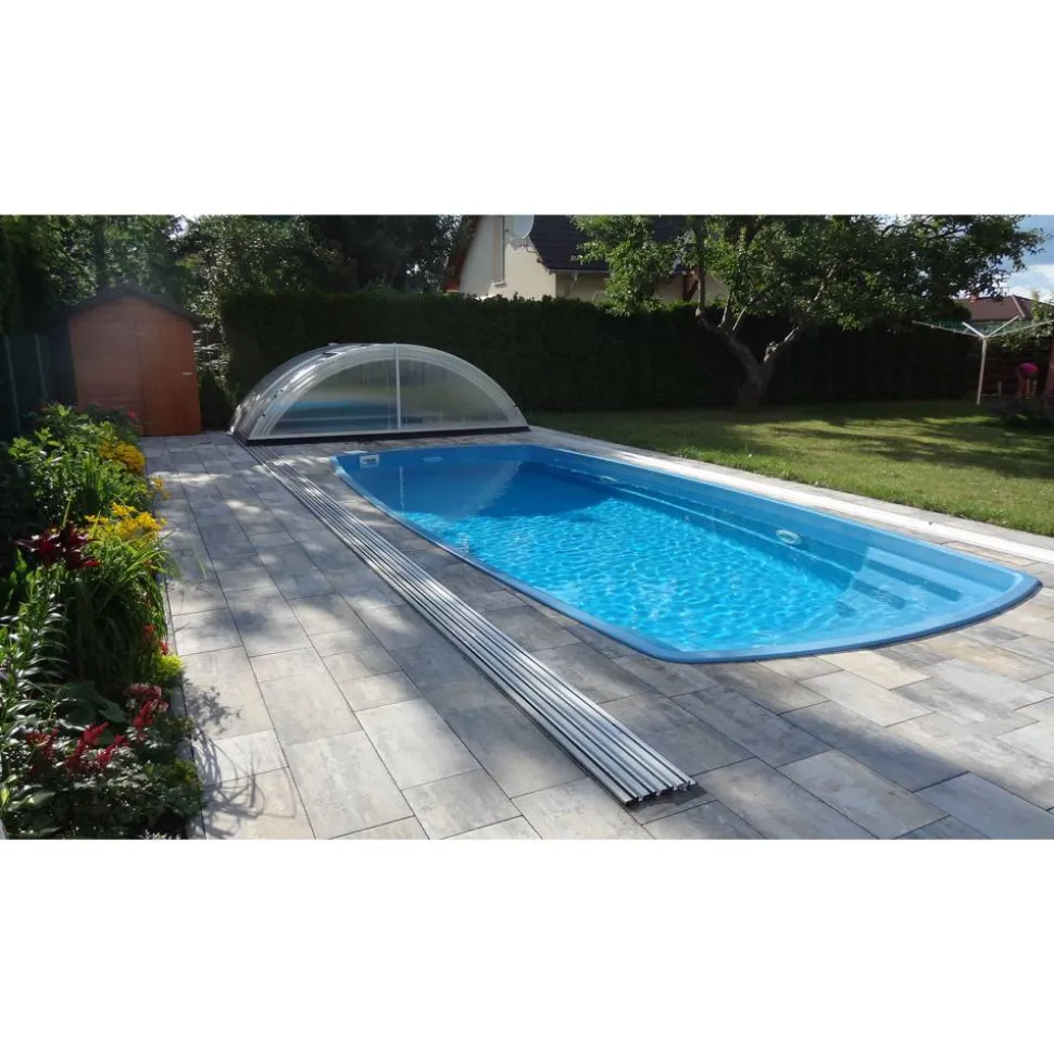 Einbaupool-Set 'Bare' Glasfaserkunststoff sand rock 7,5 x 3,5 x 1,5 m