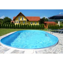 Einbaupool-Set 'Exklusiv 8' blau/weiß 800 x 420 x 150 cm