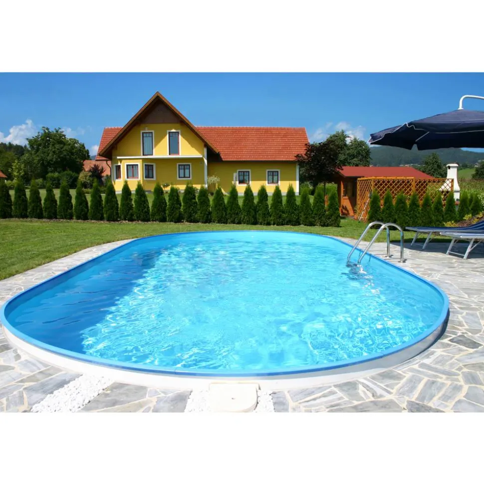 Einbaupool-Set 'Exklusiv 8' blau/weiß 800 x 420 x 150 cm