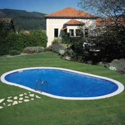 Einbaupool-Set 'Exklusiv 5' blau oval 700 x 350 x 120 cm