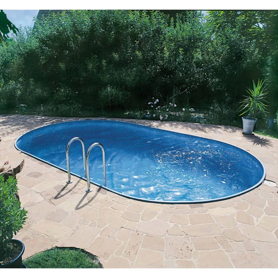 Einbaupool-Set 'Exklusiv 7' blau oval 800 x 420 x 120 cm