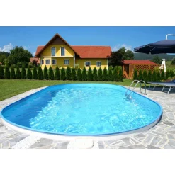 Einbaupool-Set 'Exklusiv 2' weiß/blau oval 525 x 320 x 150 cm