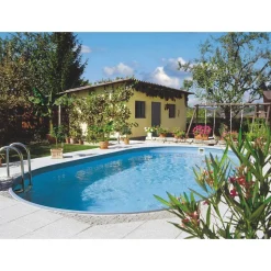 Einbaupool-Set 'Exklusiv 6' weiß/blau oval 700 x 350 x 150 cm