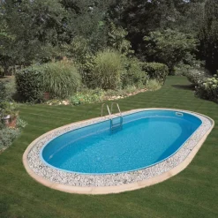 Einbaupool-Set 'Madagascar' blau/weiß oval 600 x 320 x 150 cm