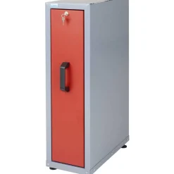 Einbauschrank rot mit Auszug