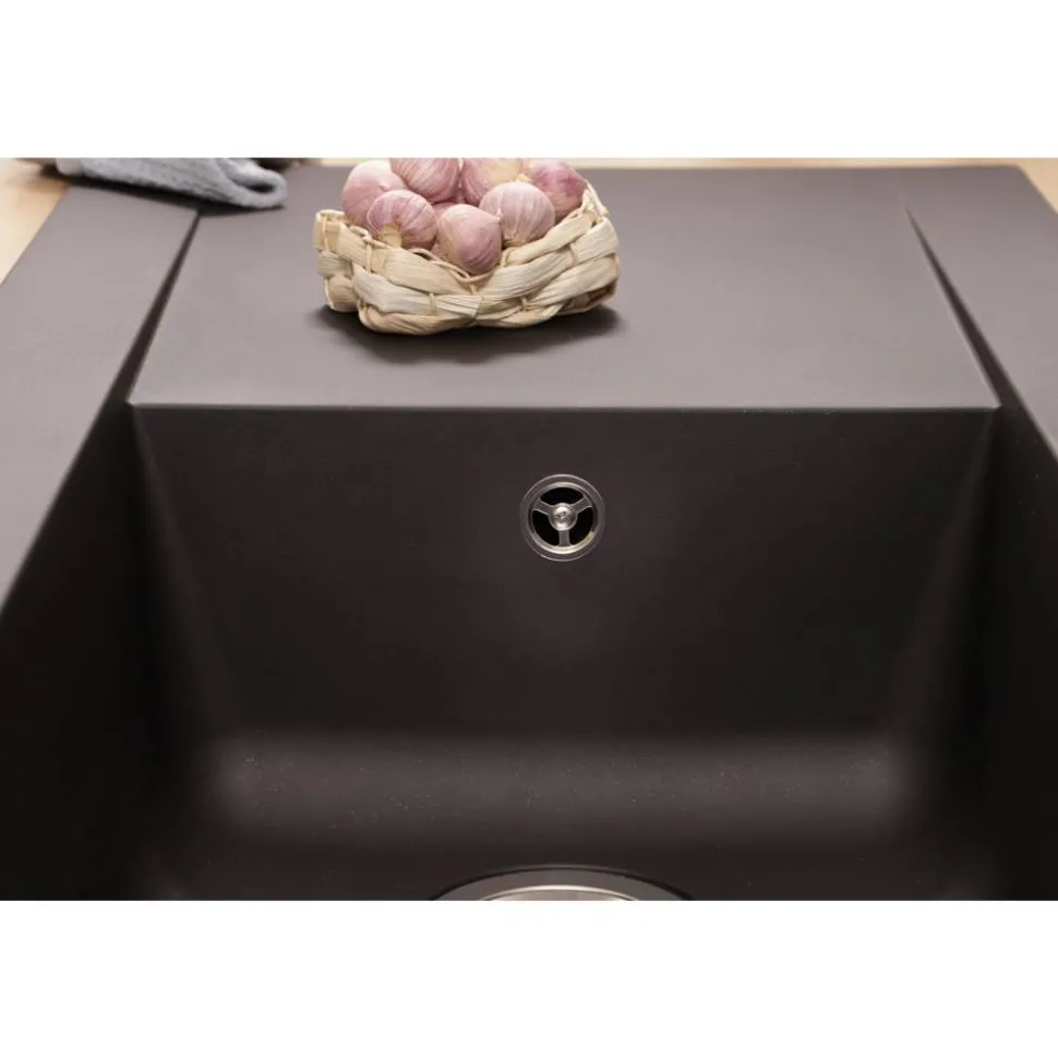 Einbauspüle 'Denver' Mineralite schwarz 100 X 50 cm