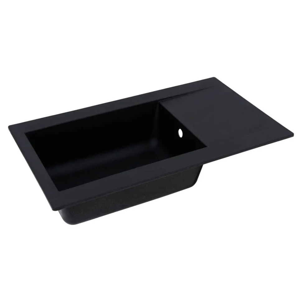 Einbauspüle 'Denver' Mineralite schwarz 86 x 50 cm