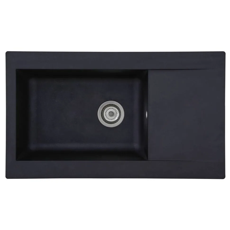 Einbauspüle 'Denver' Mineralite schwarz 86 x 50 cm