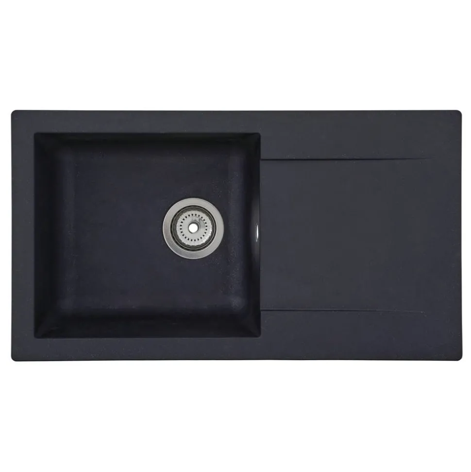 Einbauspüle 'Denver' Mineralite schwarz 78 x 44 cm
