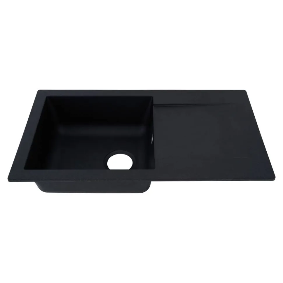 Einbauspüle 'Denver' Mineralite schwarz 78 x 44 cm