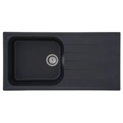 Einbauspüle 'Orlando' Massivgranit schwarz 100 x 50 cm