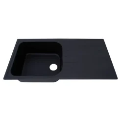 Einbauspüle 'Orlando' Massivgranit schwarz 100 x 50 cm