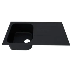Einbauspüle 'Orlando' Massivgranit schwarz 86 x 50 cm