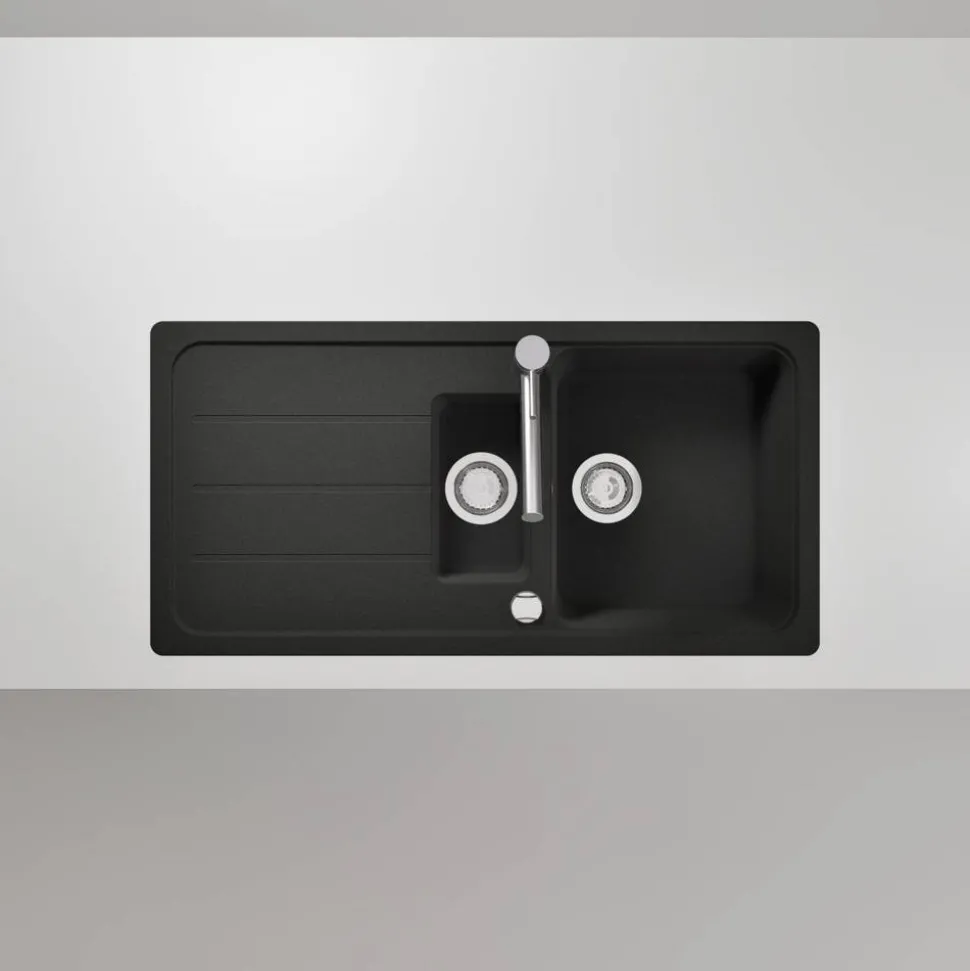 Einbauspüle 'Sofia 150 Onyx' schwarz 1000 x 500 mm