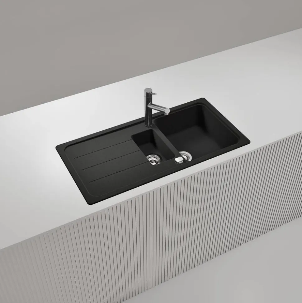 Einbauspüle 'Sofia 150 Onyx' schwarz 1000 x 500 mm