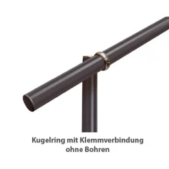 Eingangsgeländer 'GA5' Aluminium anthrazit Bodenmontage 1150 mm