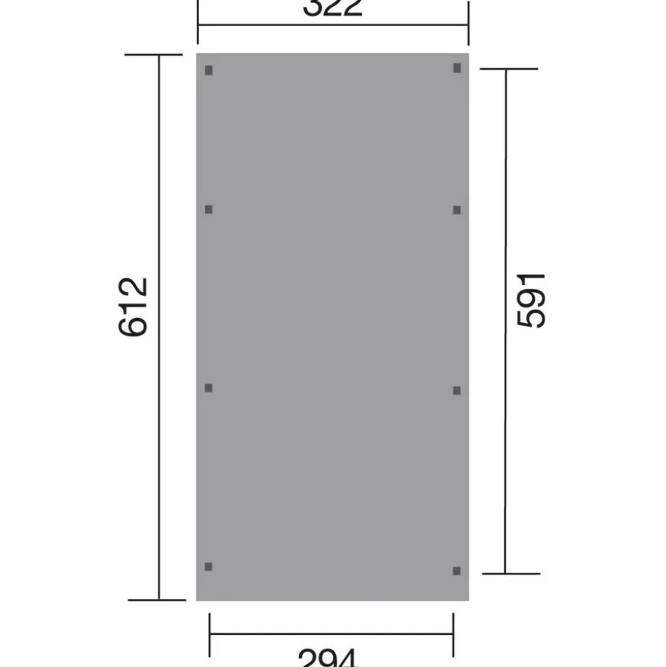 Einzelcarport '617' Gr. 2, 612 x 322 cm ohne Dacheindeckung, kieferfarben