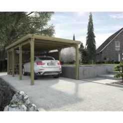 Einzelcarport '617' Gr. 2, 612 x 322 cm ohne Dacheindeckung, kieferfarben