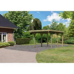 Einzelcarport 'Classic 1' 318 x 480 cm Kiefer KDI PVC-Dach