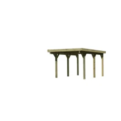 Einzelcarport 'Classic 1' 318 x 480 cm Kiefer KDI Stahl-Dach