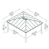 Einzelcarport 'Colorado' anthrazit 422 x 483 cm Polycarbonat grau