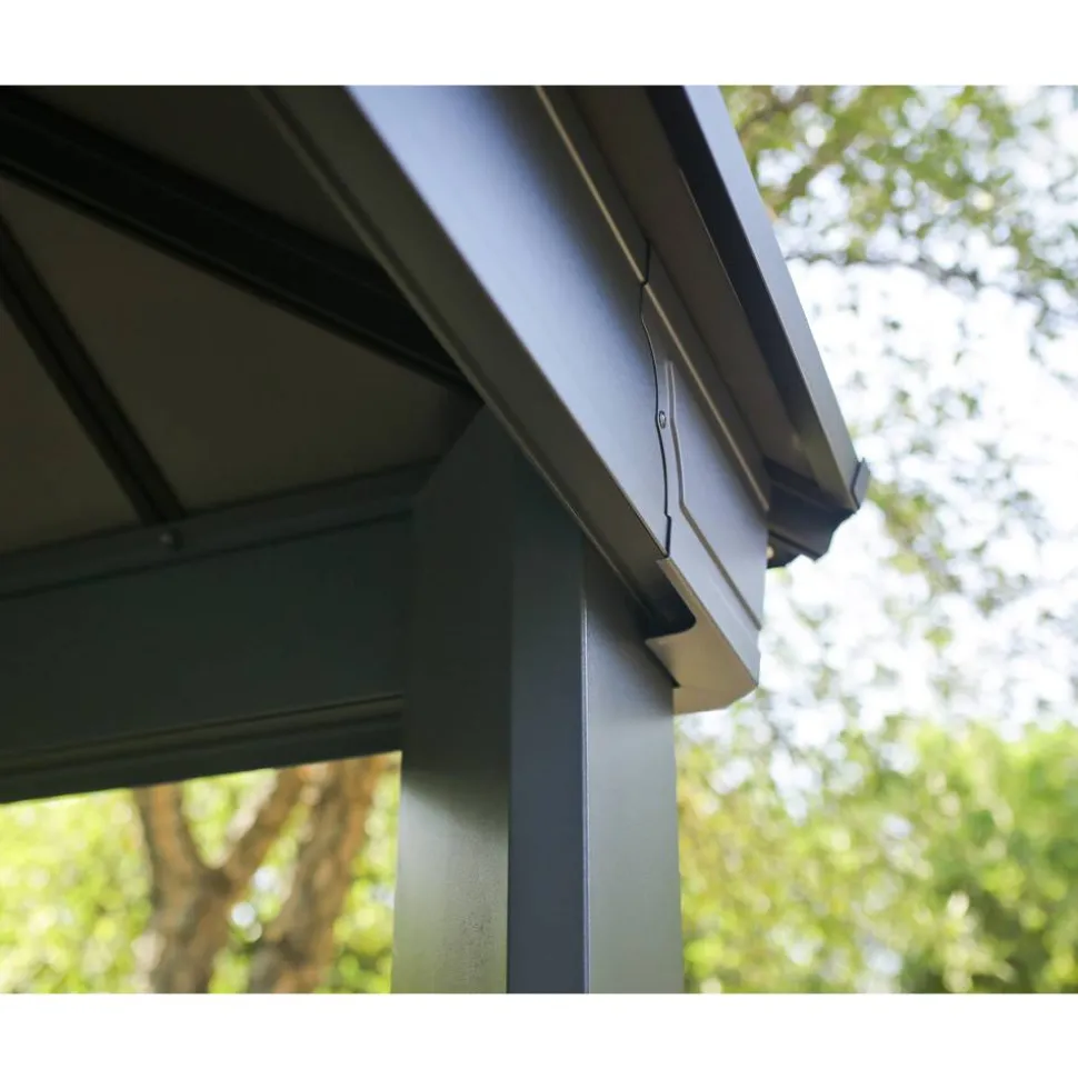 Einzelcarport 'Colorado' anthrazit 422 x 483 cm Polycarbonat grau