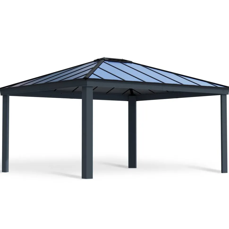Einzelcarport 'Colorado' anthrazit 422 x 483 cm Polycarbonat grau