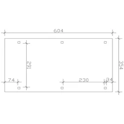 Einzelcarport 'Emsland' 354 x 604 cm unbehandelt