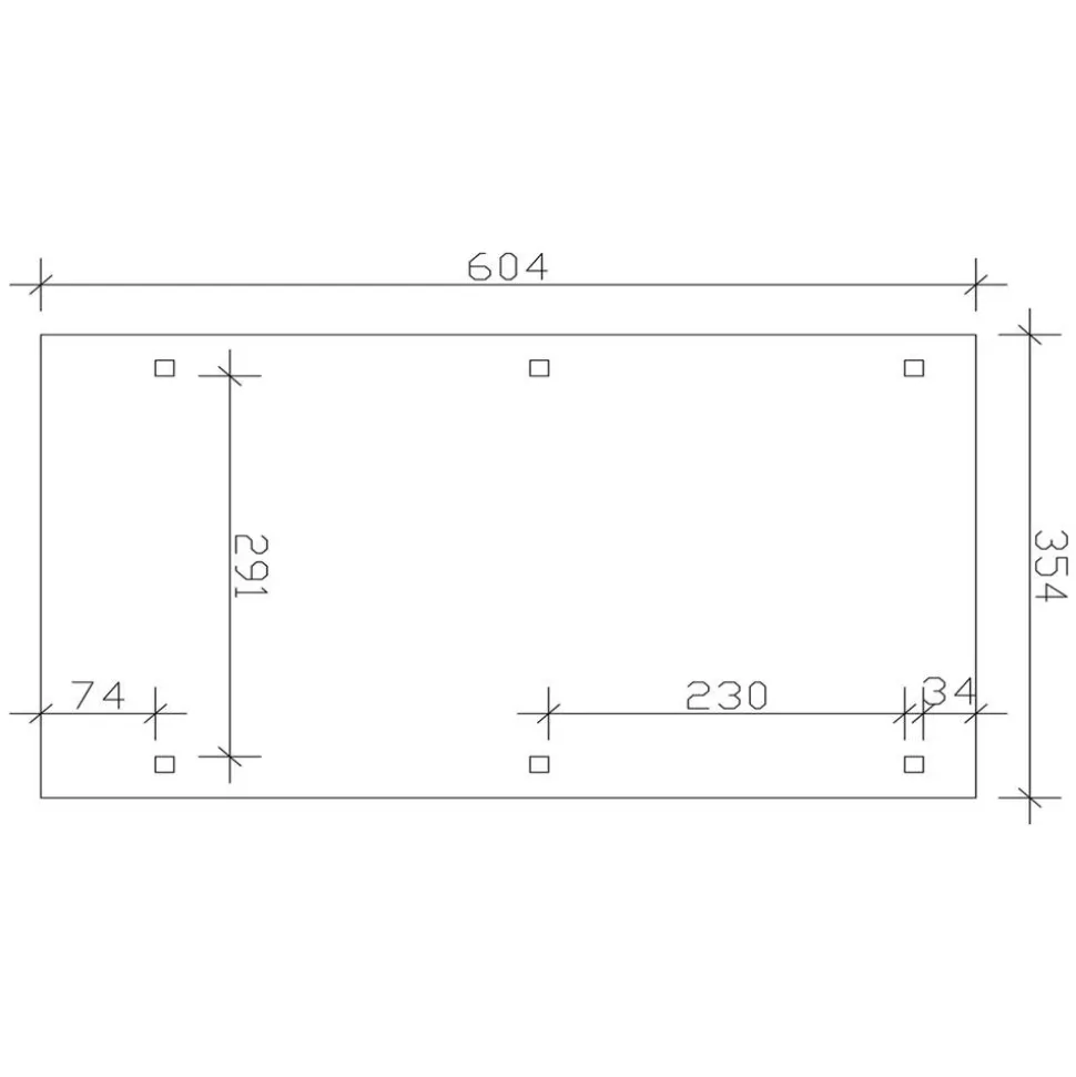 Einzelcarport 'Emsland' 354 x 604 cm unbehandelt