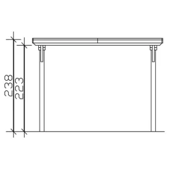 Einzelcarport 'Emsland' 354 x 604 cm unbehandelt