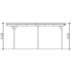 Einzelcarport 'Emsland' 354 x 604 cm unbehandelt