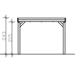 Einzelcarport 'Grunewald' 321 x 796 cm nussbaumfarben mit EPDM-dach
