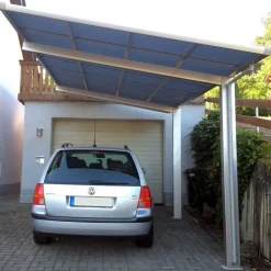 Einzelcarport 'Linea Typ 60 SC' edelstahlfarben 273 x 495 x 294 cm