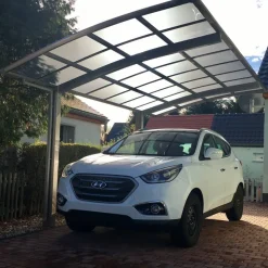 Einzelcarport 'Portoforte Typ 80 SC' edelstahlfarben 270 x 495 x 298 cm