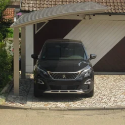Einzelcarport 'Portoforte Typ 80 SC' edelstahlfarben 270 x 495 x 298 cm