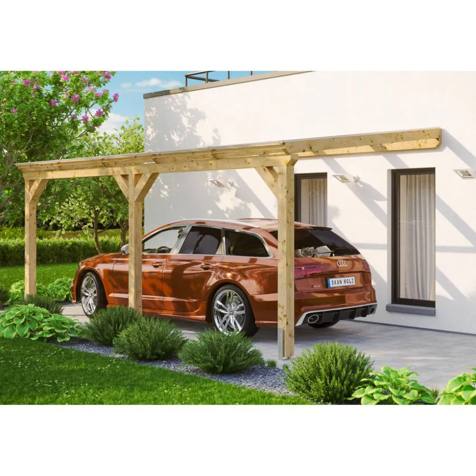 Einzelcarport 'Vogtland' 300 x 541 cm unbehandelt
