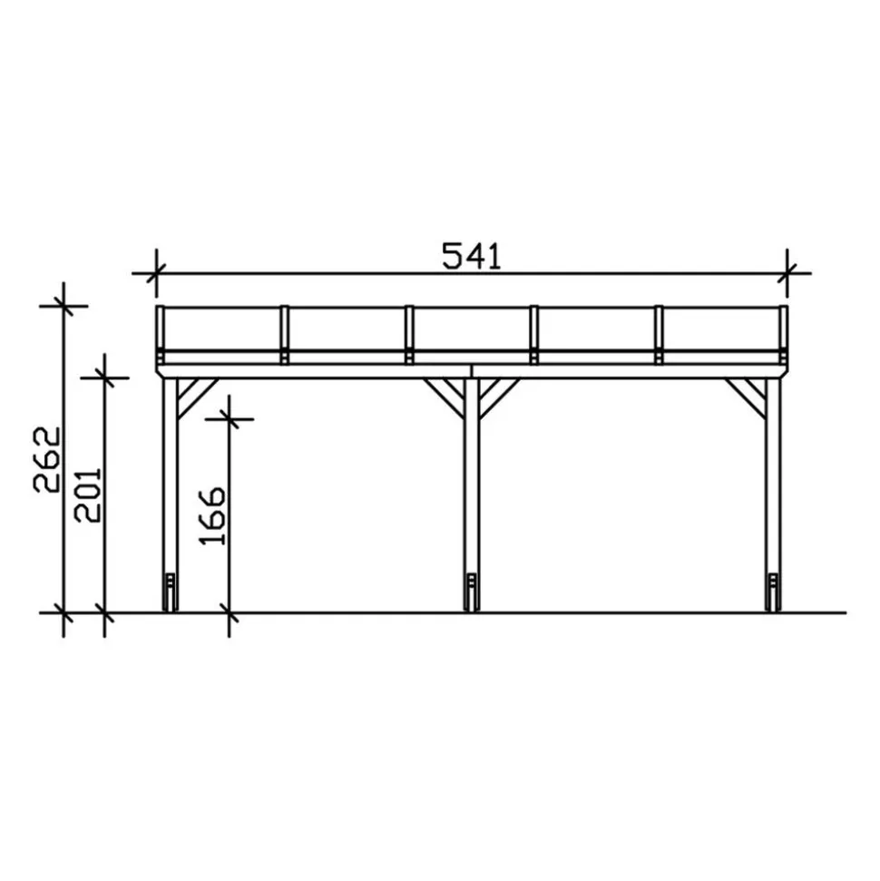 Einzelcarport 'Vogtland' 300 x 541 cm unbehandelt