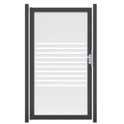 Einzeltor 'Ambiente' DIN links Streifen/anthrazit 100 x 180 cm