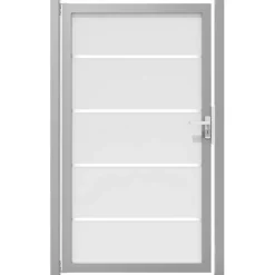Einzeltor 'Ambiente' DIN links Streifen/silber 100 x 180 cm