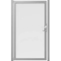 Einzeltor 'Ambiente' DIN links satiniert/silber 100 x 180 cm