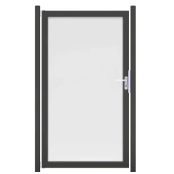 Einzeltor 'Ambiente' DIN links satiniert/anthrazit 100 x 180 cm
