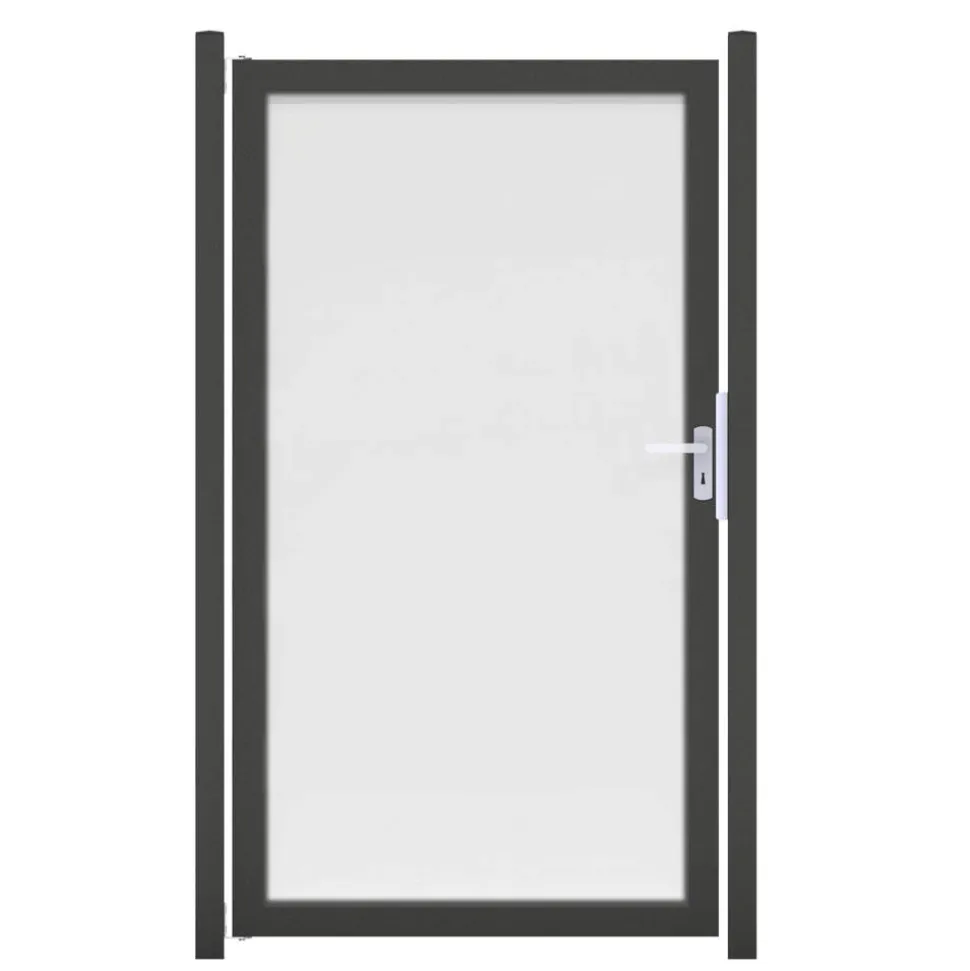 Einzeltor 'Ambiente' DIN links satiniert/anthrazit 100 x 180 cm