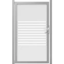Einzeltor 'Ambiente' DIN Streifen Glas/silber 100 x 180 cm