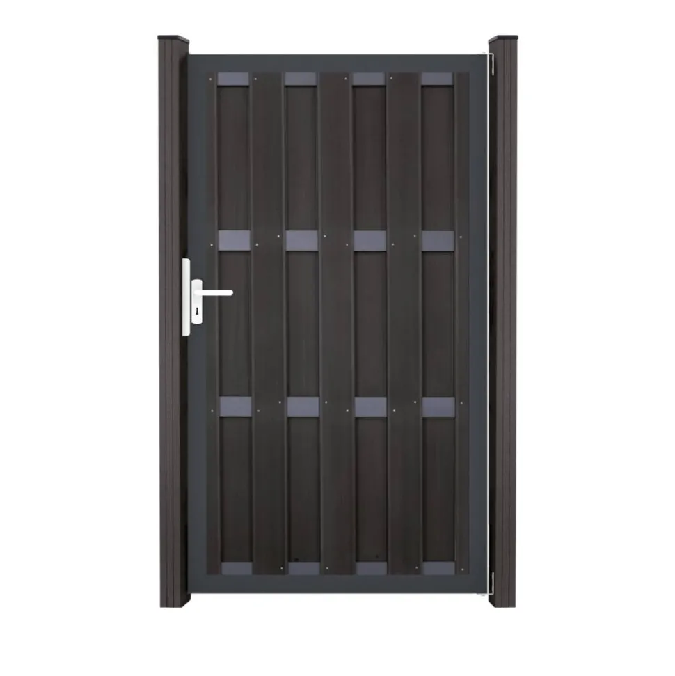 Einzeltor 'Fertigzaun' BPC/Aluminium DIN rechts anthrazit 100 x 180 x 4 cm