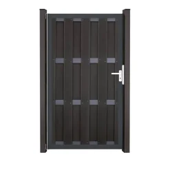Einzeltor 'Fertigzaun' BPC/Aluminium DIN links anthrazit 100 x 180 x 4 cm