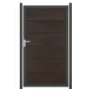 Einzeltor 'Viento' BPC/Aluminium Universal DIN walnussfarben/anthrazit 100 x 180 cm
