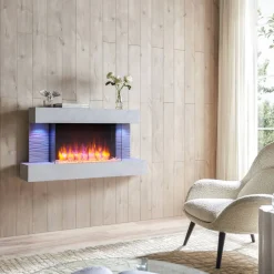 Elektrokamin 'Aieda' betongrau 2 kW