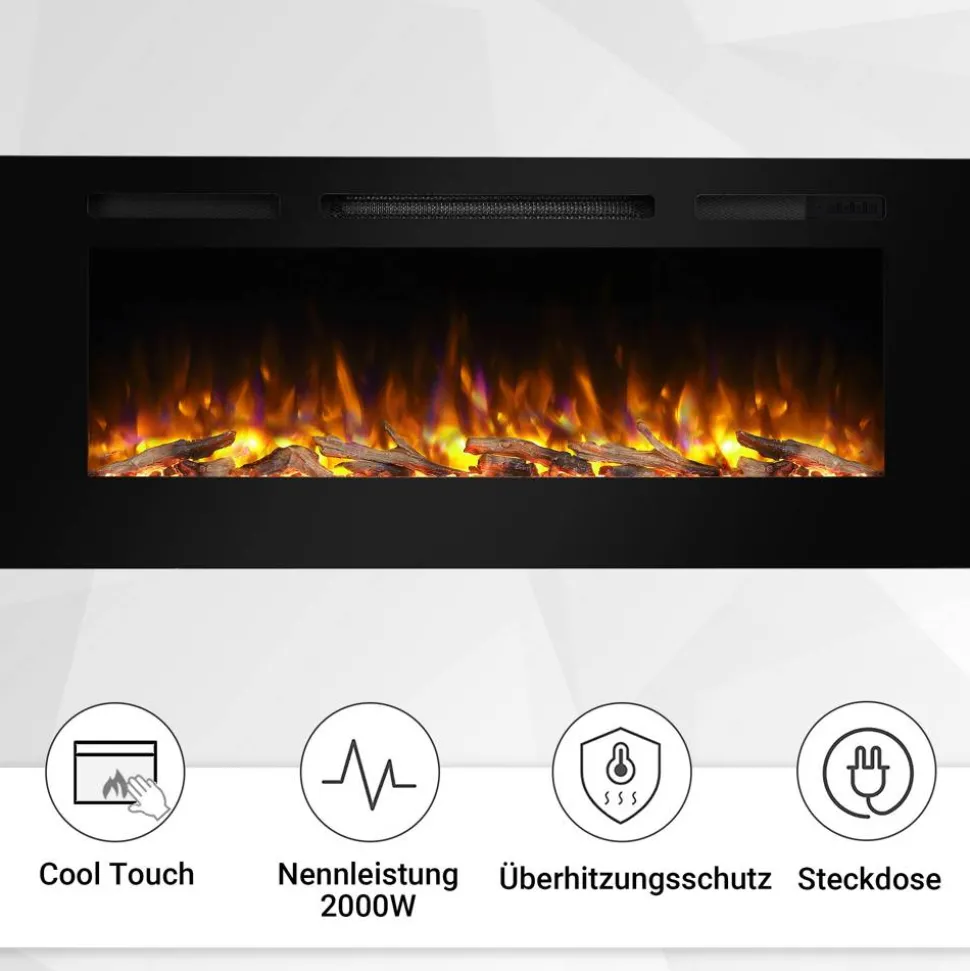 Elektrokamin 'Fiamma 48' schwarz 2 kW